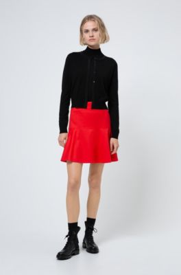 High-waisted mini skirt in stretch 
