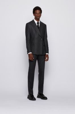 Slim-fit suit in pinstripe virgin wool