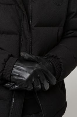 Nappa-leather gloves with snap-close cuff