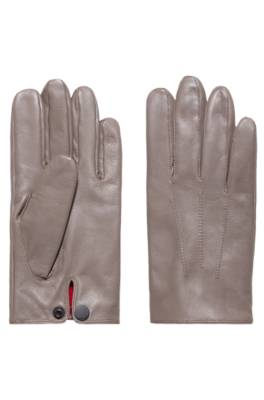 Gants en cuir nappa à poignets pressionnés