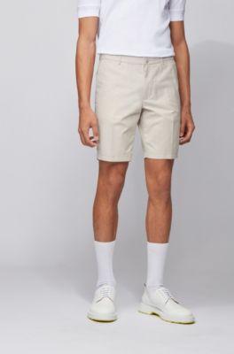 slim fit white shorts