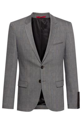 Extra-slim-fit washable jacket in a wool blend, Silver
