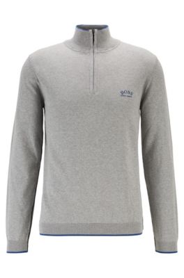 hugo boss zip neck sweater