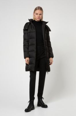HUGO - Baffle-quilted hooded jacket in 