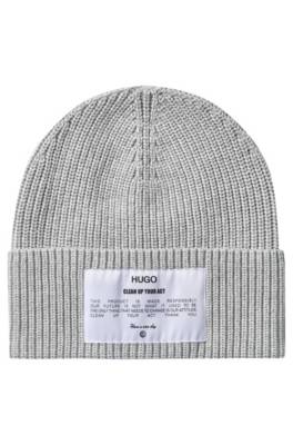 Bonnet en coton biologique mélangé, avec badge à message