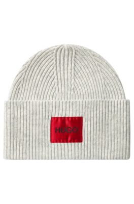 HUGO - Unisex wool-blend beanie hat 