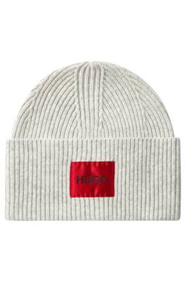 Bonnet mixte en laine mélangée avec étiquette logo