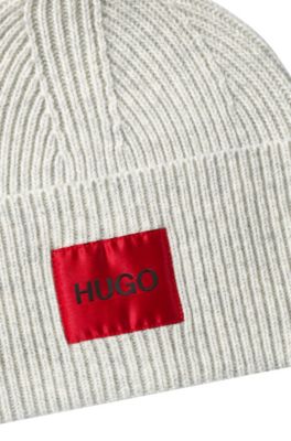 HUGO - Unisex wool-blend beanie hat 