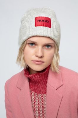 HUGO - Unisex wool-blend beanie hat 