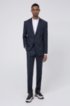 Regular-fit suit in micro-patterned virgin wool, Dark Blue