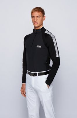 boss zip neck sweater
