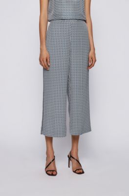 patterned cropped trousers