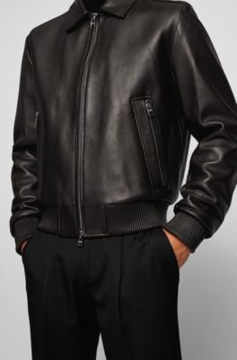 hugo boss black leather jacket