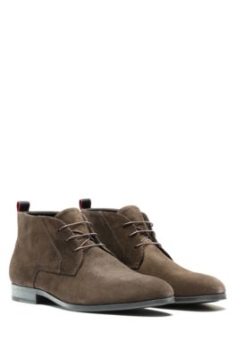 HUGO - Lace-up desert boots in suede