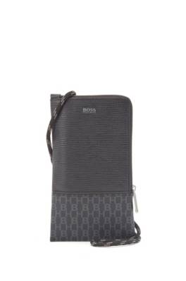 Pochette tour de cou à monogramme imprimé en tissu italien enduit