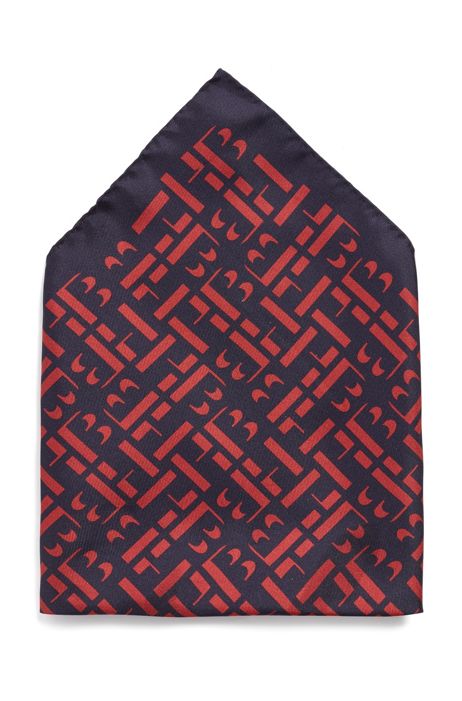 New Mens Hugo Boss 100% Silk Red Handkerchief  Pocket Square Made in Italy 