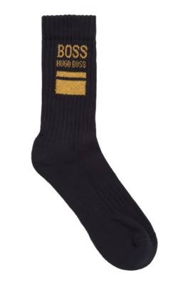 Chaussettes mi–mollet en coton mélangé avec logo géométrique