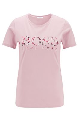 BOSS - Crew-neck T-shirt in cotton with 