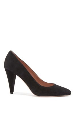 black cone heel shoes