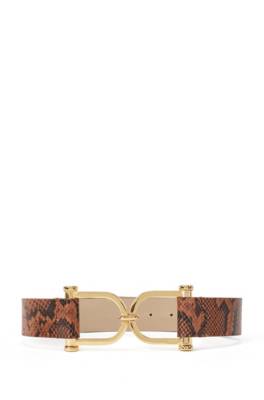 Ceinture en cuir italien à imprimé python