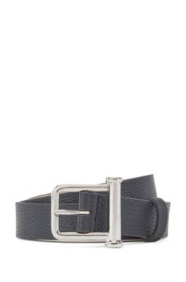 Ceinture en cuir grainé confectionnée en Italie, avec boucle de la nouvelle saison