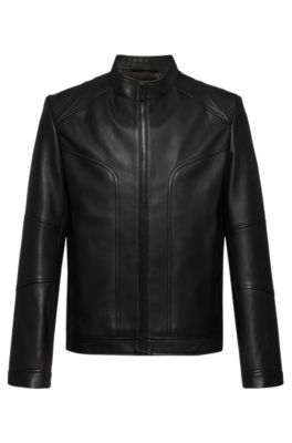 hugo boss lambskin leather jacket