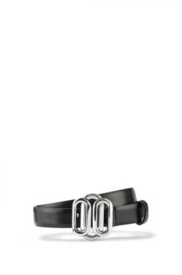 Ceinture en cuir structuré confectionnée en Italie avec boucle emblématique