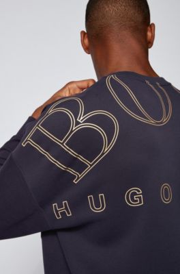 hugo boss jumper black and gold