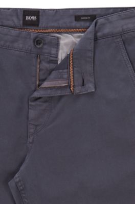 snyde afbrudt Lav en snemand BOSS - Tapered-fit chinos in brushed stretch-cotton satin