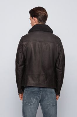hugo boss perforated leather jacket