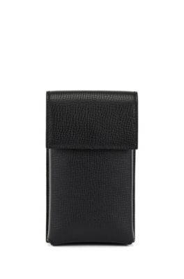 BOSS - Neck pouch in Italian leather 