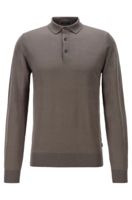 hugo boss merino wool polo shirt