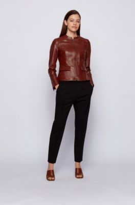 hugo boss women leather jacket