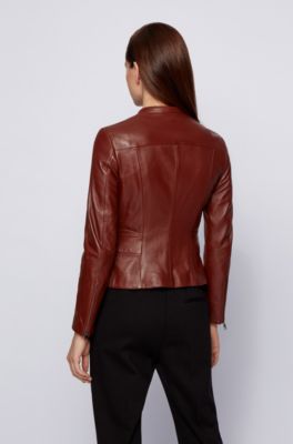 hugo boss leather jacket womens