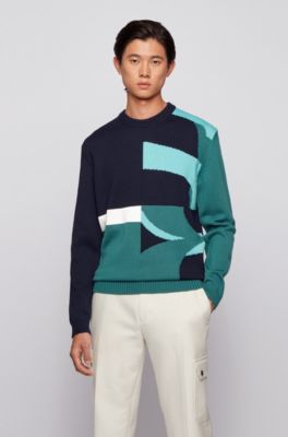 dark blue crew neck sweater