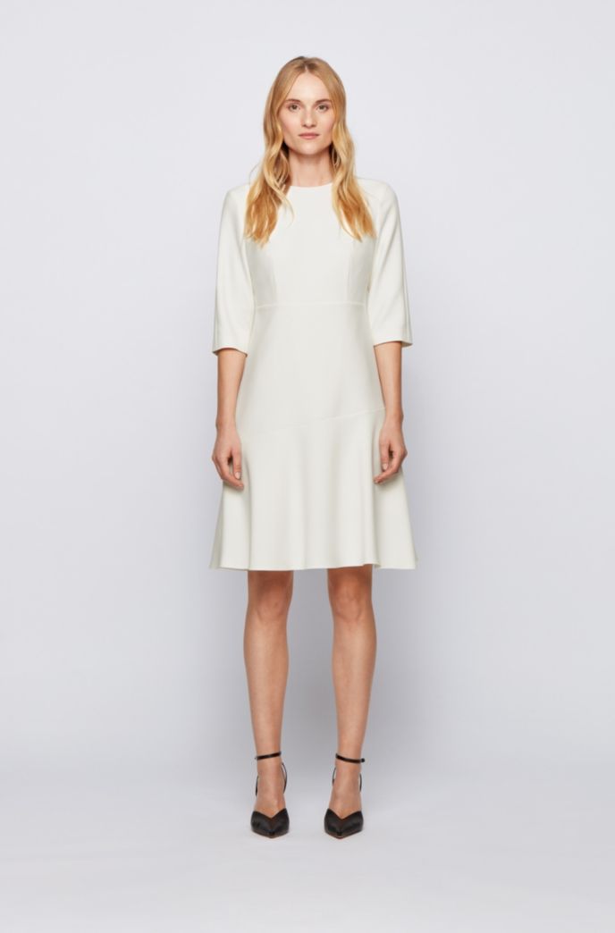 Boss Scoop Neck A Line Dress In Portuguese Stretch Fabric