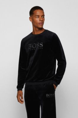 boss velour crew neck sweatshirt