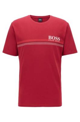 T-shirt de pyjama en coton stretch avec logo artistique