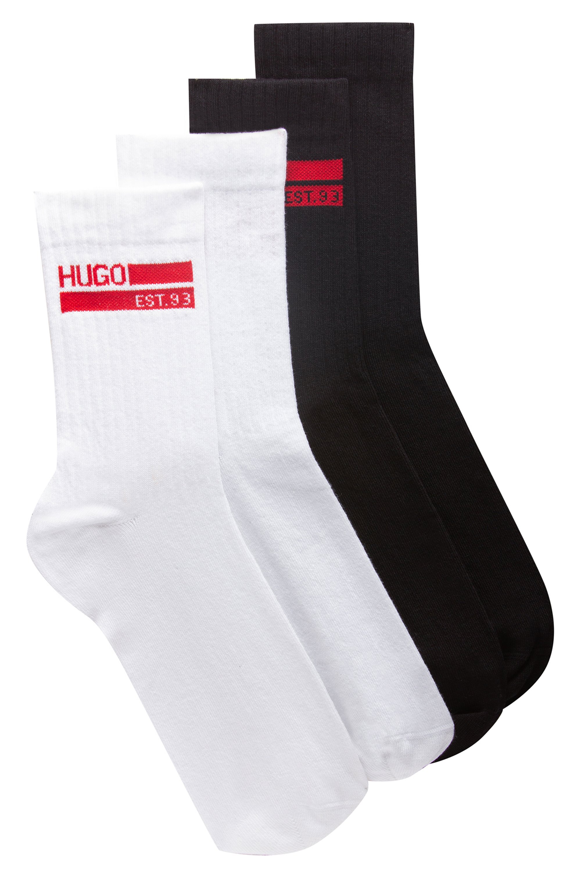 Zweier-Pack Socken mit Logo-Intarsie in der Geschenkbox, Weiß