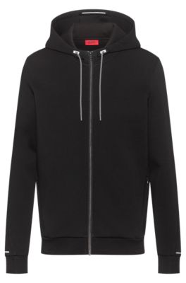 HUGO - Cotton-blend zip-through hoodie 