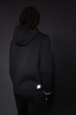 hugo boss hooded sweatshirt with logo and reflective detailing
