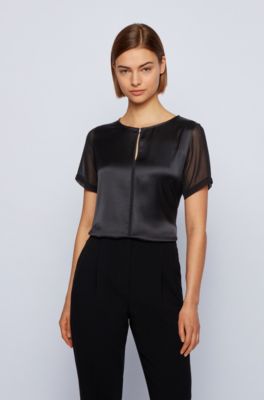 keyhole neckline top