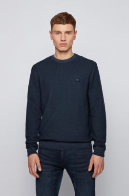 Virgin-wool sweater with garment-dyed 