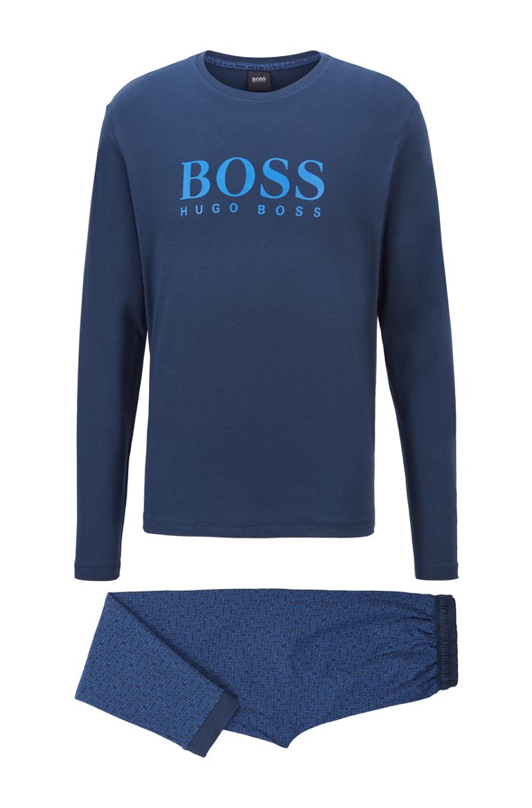 hugoboss.com | Gift-boxed pyjama set in cotton with logo details
