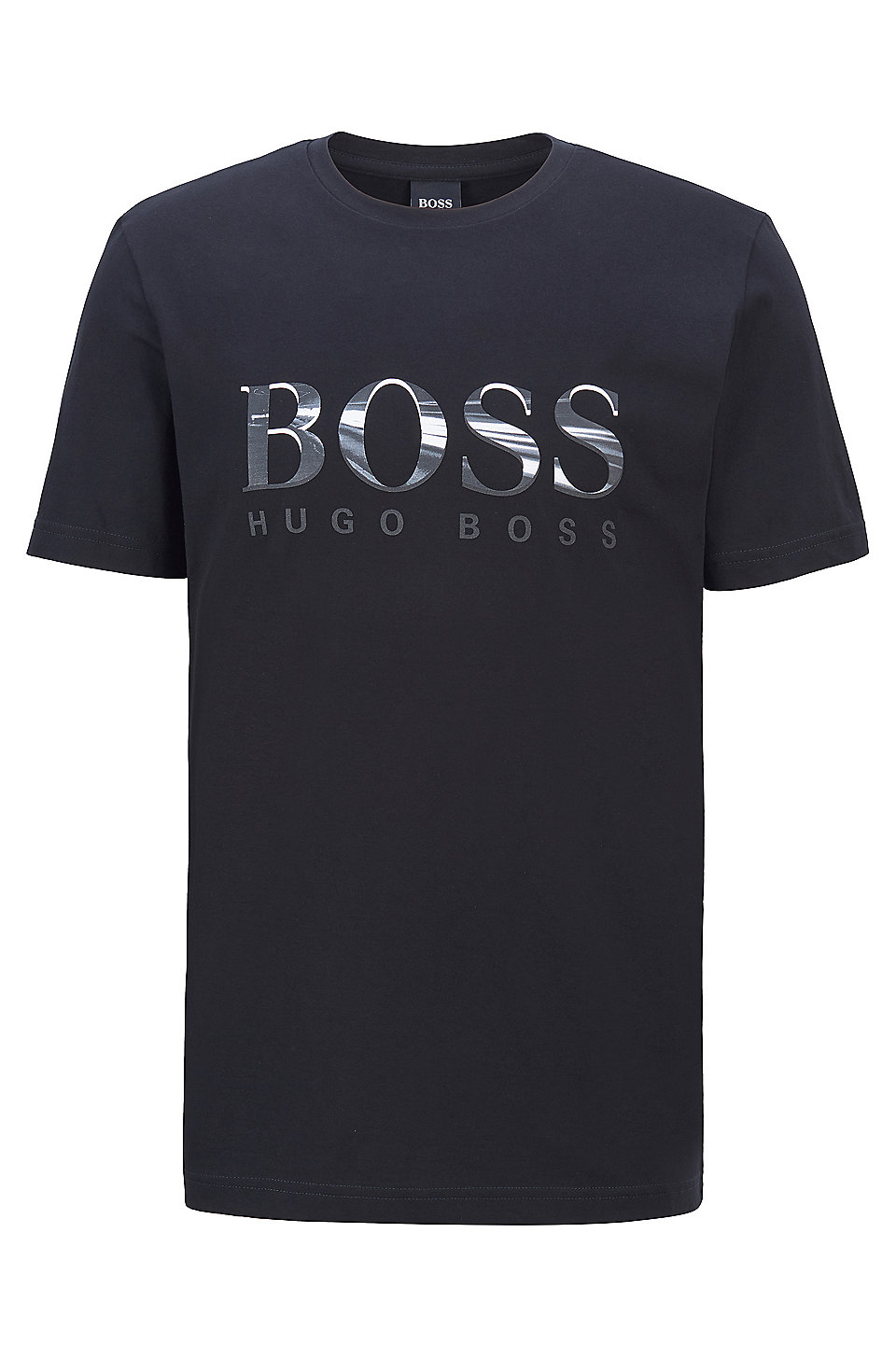 BOSS - Cotton-jersey T-shirt with photographic-print logo