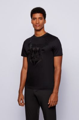 Mercerised-cotton slim-fit T-shirt with 