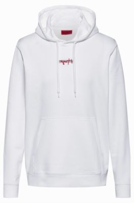 HUGO - French-terry hoodie with new 