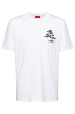 HUGO - Crew-neck T-shirt in organic 