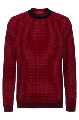 HUGO - Cotton crew-neck sweater in two 