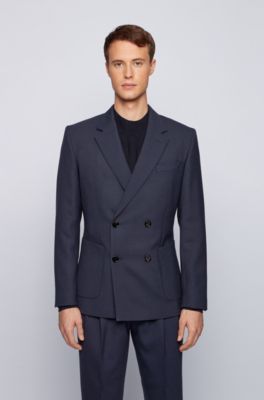 Double-breasted jacket in stretch cloth